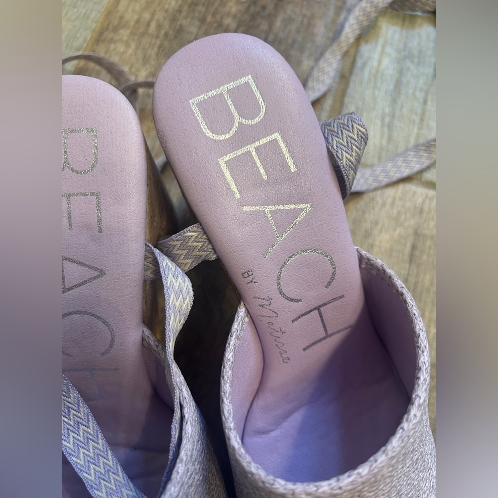 🆕 NEW Beach by Mattie’s Magnolia Platform Women's Lavender Wedge Sandals Size 9 - Picture 7 of 8